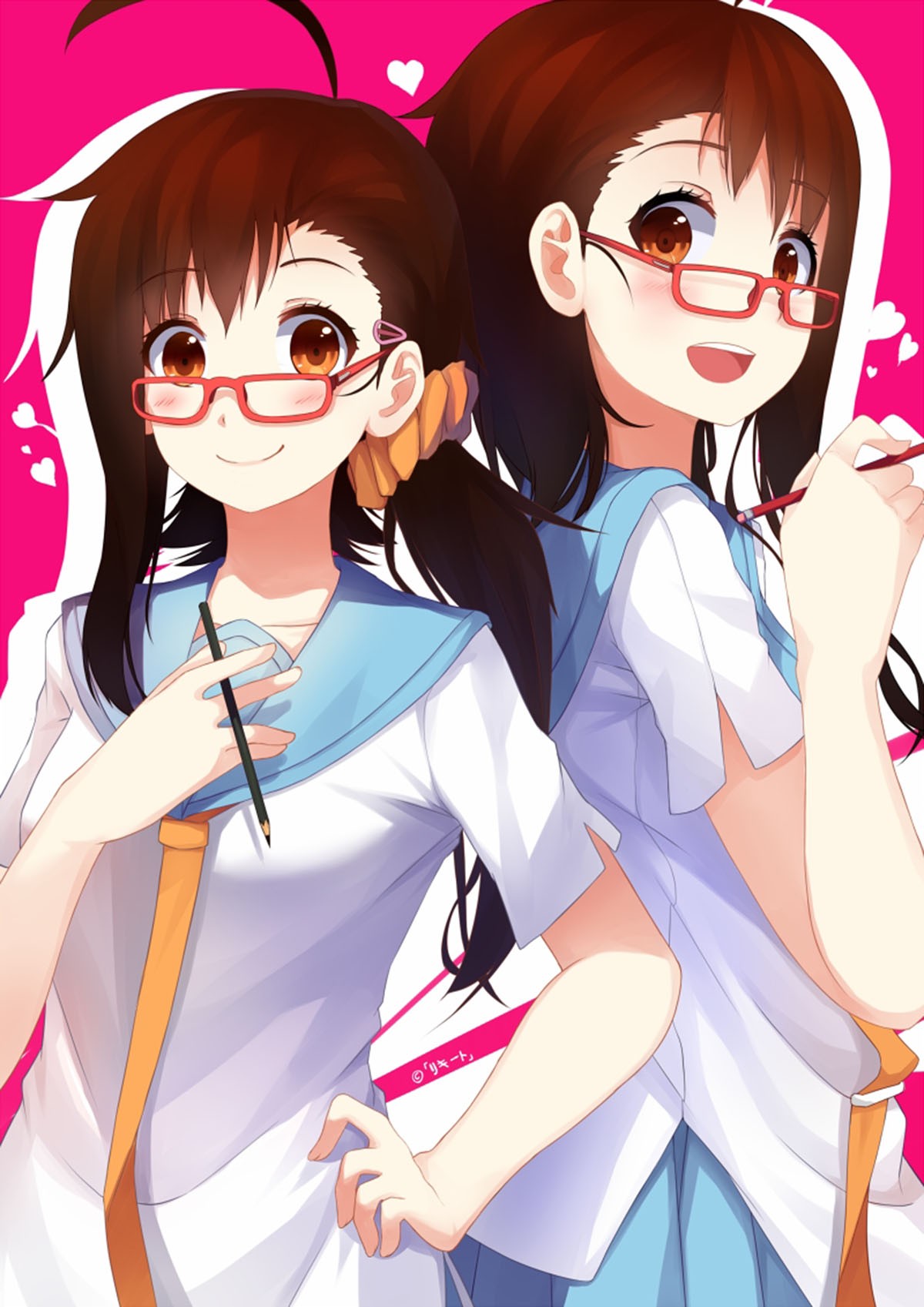 Nisekoi, Onodera Kosaki, Onodera Haru, Anime Girls, Glasses, Meganekko, School Uniform Wallpaper