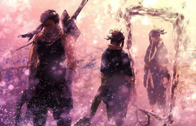 Naruto Shippuuden, Momochi Zabuza, Haku, Snow, Winter, Mirror, Bokeh HD Wallpaper Desktop Background