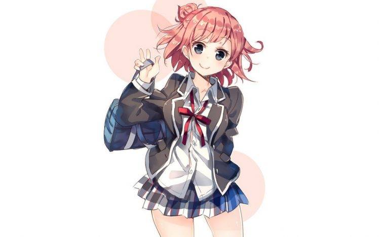 anime Girls, Yahari Ore No Seishun Love Comedy Wa Machigatteiru, School Uniform, Yuigahama Yui HD Wallpaper Desktop Background
