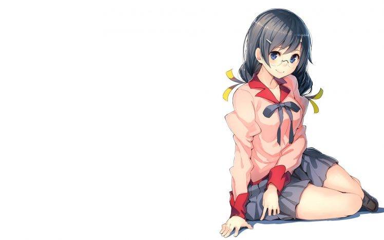 anime Girls, Anime, School Uniform, Monogatari Series, Hanekawa Tsubasa HD Wallpaper Desktop Background
