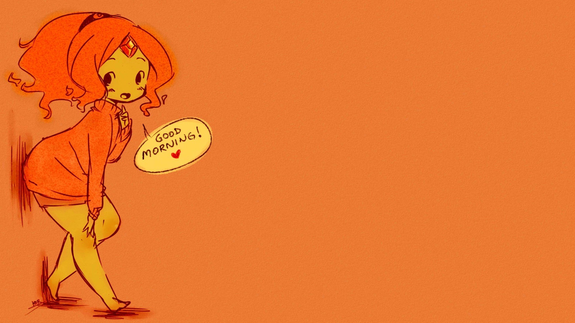 anime, Flame Princess, Adventure Time, Red Wallpaper