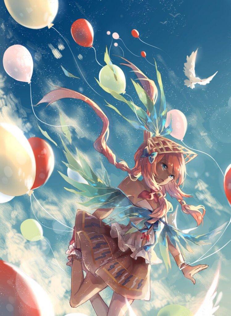 anime Girls, Balloons HD Wallpaper Desktop Background