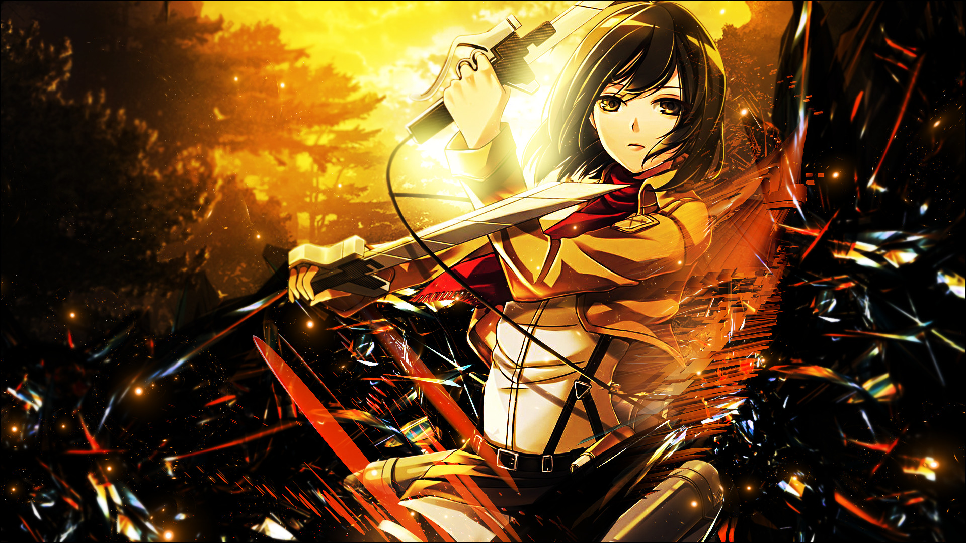 Shingeki No Kyojin, Mikasa Ackerman, Anime, Anime Girls Wallpapers HD