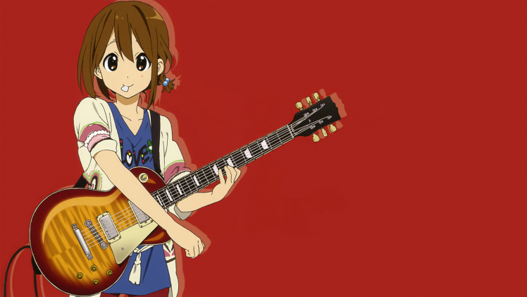 K ON!, Hirasawa Yui, Guitar HD Wallpaper Desktop Background