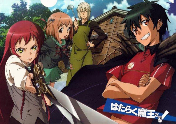 Hataraku Maou sama!, Maou Sadao, Ashiya Shiru, Sasaki Chiho, Yusa Emi, Anime HD Wallpaper Desktop Background