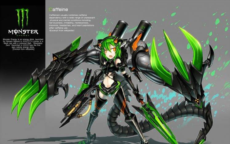 Monster Energy, Original Characters, GiA, Anime Girls, Anime HD Wallpaper Desktop Background