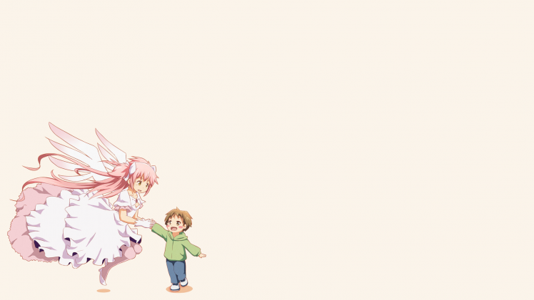 Mahou Shoujo Madoka Magica, Kaname Madoka, Angel, Anime HD Wallpaper Desktop Background