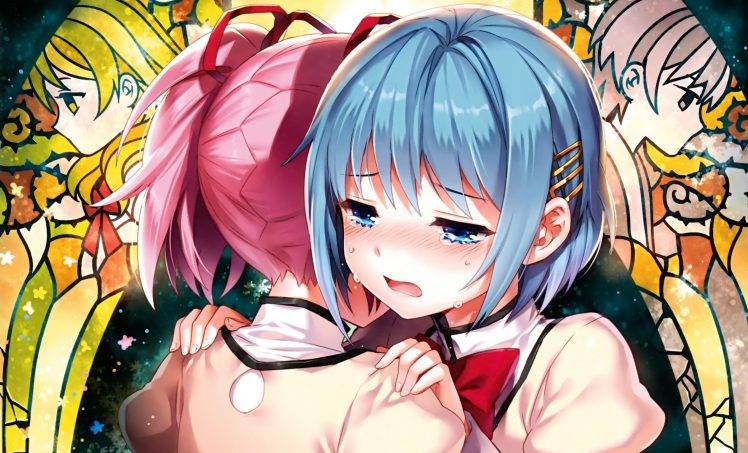 Mahou Shoujo Madoka Magica, Kaname Madoka, Miki Sayaka, Anime, Anime Girls, Crying HD Wallpaper Desktop Background