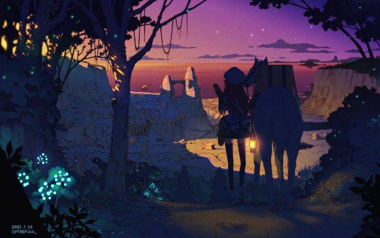 anime Girls, Horse, Original Characters HD Wallpaper Desktop Background