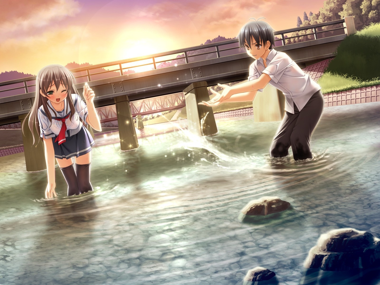 anime, Anime Girls, School Uniform, Natsu No Ame Wallpaper