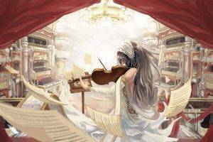violin, Anime Girls, Original Characters