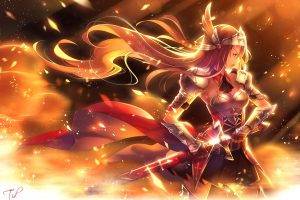 sword, Anime Girls, Knights, Original Characters, Anime