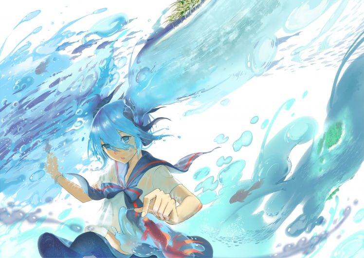 Vocaloid, Hatsune Miku, Water, Bottle Miku HD Wallpaper Desktop Background