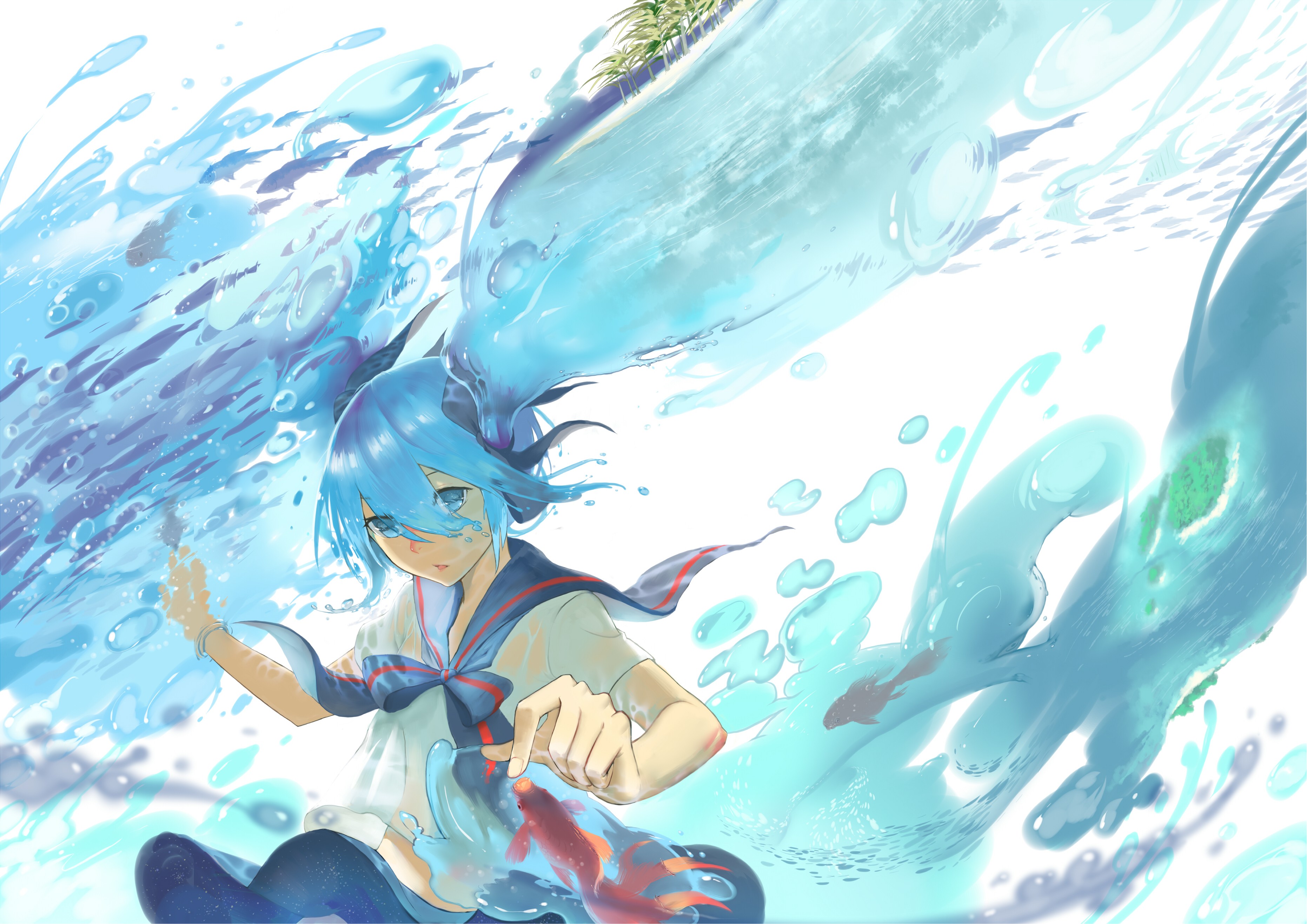 Vocaloid, Hatsune Miku, Water, Bottle Miku Wallpaper