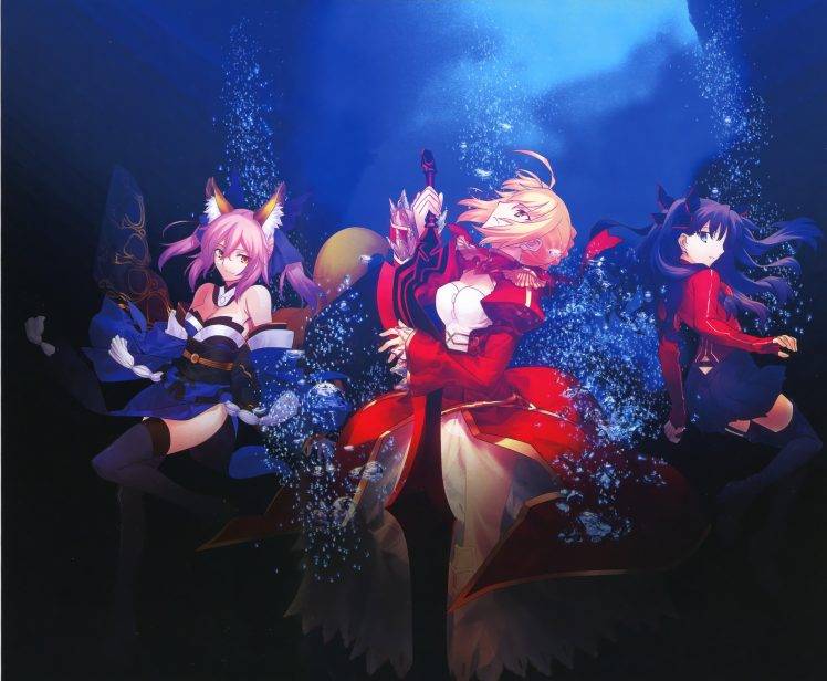 Type Moon, Saber, Empress Nero, Matou Sakura, Takeuchi Takashi, Fate Extra, Caster (Fate Extra) HD Wallpaper Desktop Background