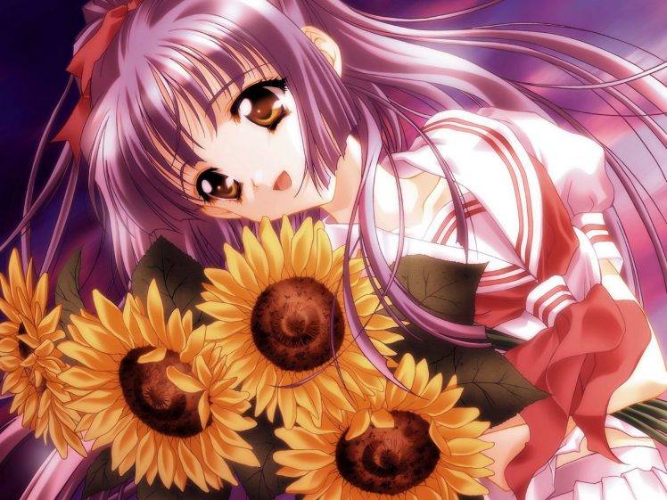 anime Girls, School Uniform HD Wallpaper Desktop Background