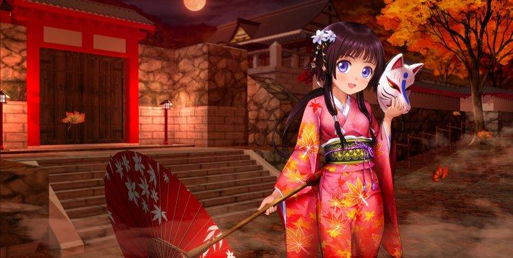 anime Girls, Traditional Clothing, Kimono, Original Characters HD Wallpaper Desktop Background
