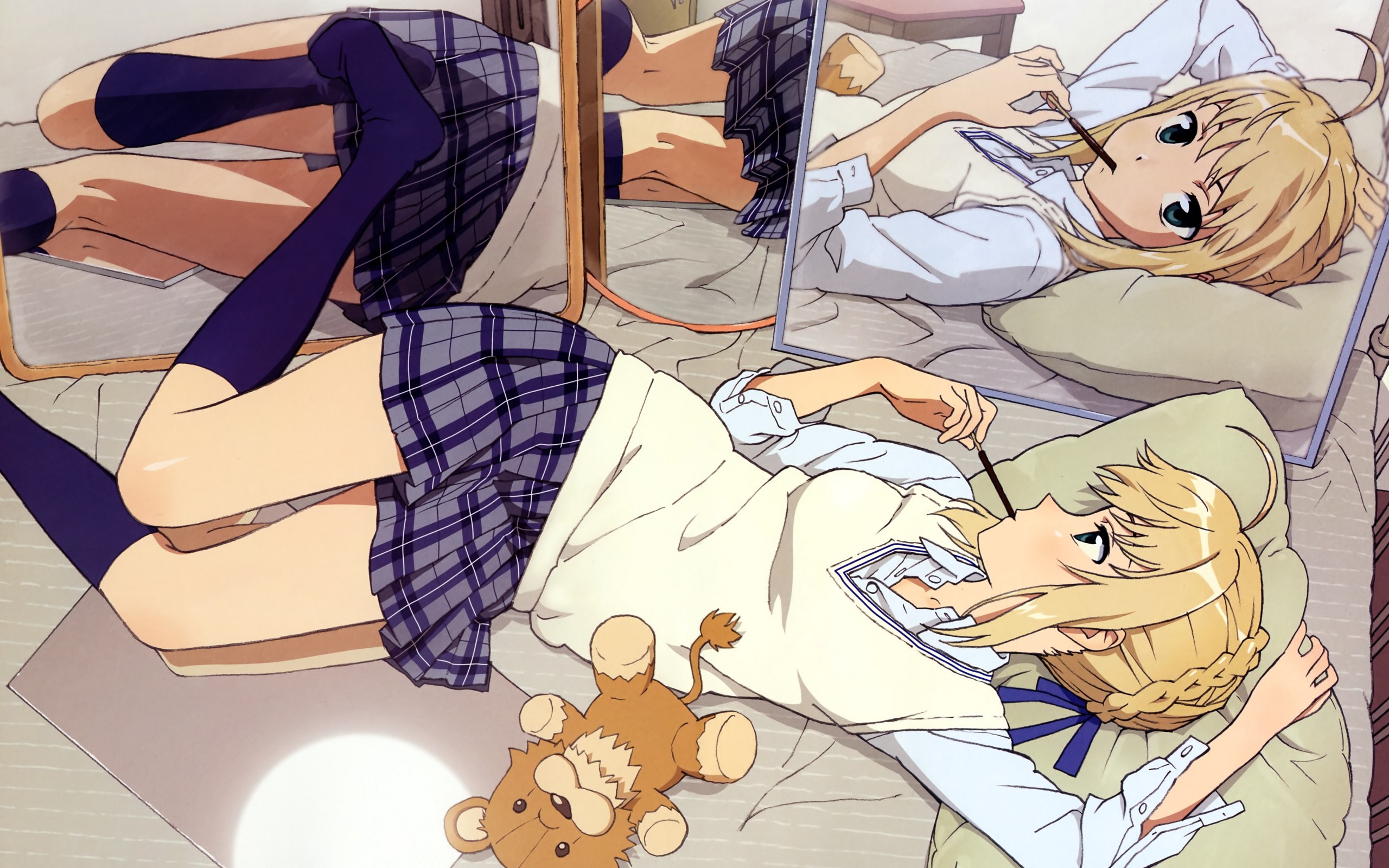 Saber, Fate Series, Blonde, Anime, Anime Girls, School Uniform, Schoolgirls Wallpaper