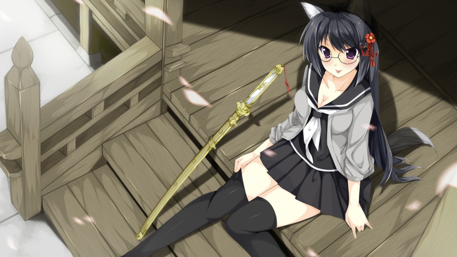 sword, Schoolgirls Wallpaper