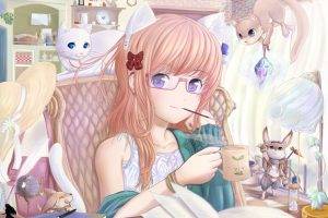 anime Girls, Glasses, Original Characters, Meganekko