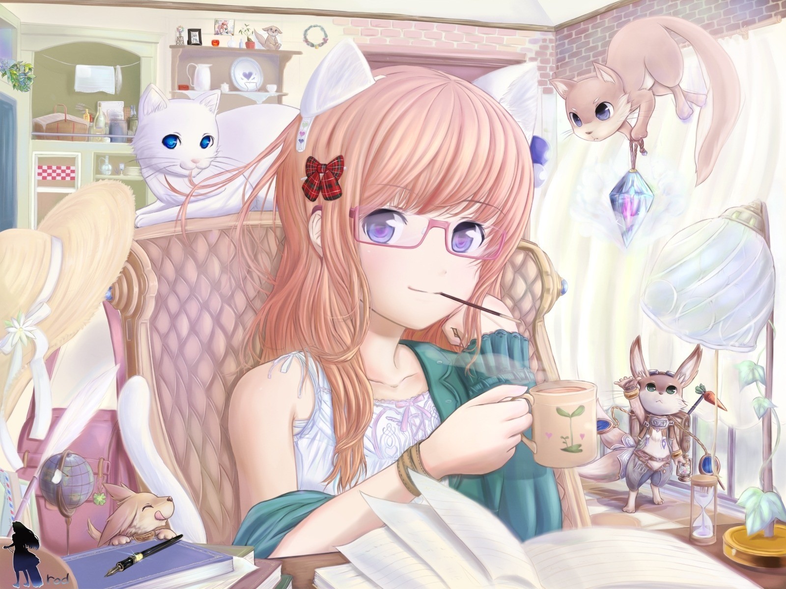 anime Girls, Glasses, Original Characters, Meganekko Wallpapers HD /  Desktop and Mobile Backgrounds