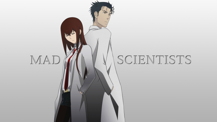 Steins;Gate, Okabe Rintarou, Makise Kurisu, Scientists, Anime HD Wallpaper Desktop Background