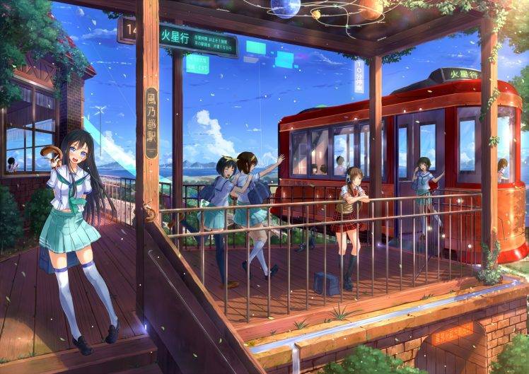 original Characters, School Uniform, Anime, Anime Girls HD Wallpaper Desktop Background