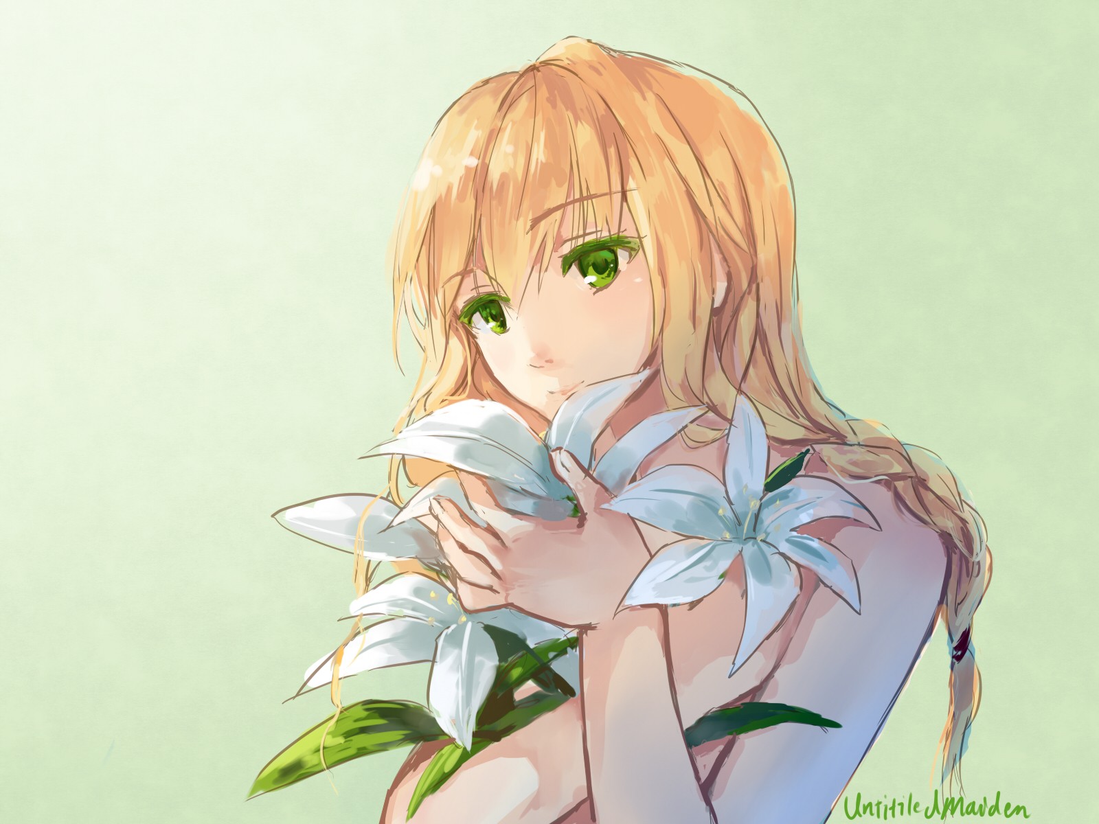flowers, Anime Girls, Blonde, Green Eyes, Majo No Ie Wallpaper