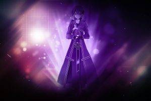 Kirigaya Kazuto, Sword Art Online, Purple, Sword, Lighter