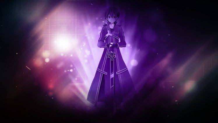 Kirigaya Kazuto, Sword Art Online, Purple, Sword, Lighter HD Wallpaper Desktop Background