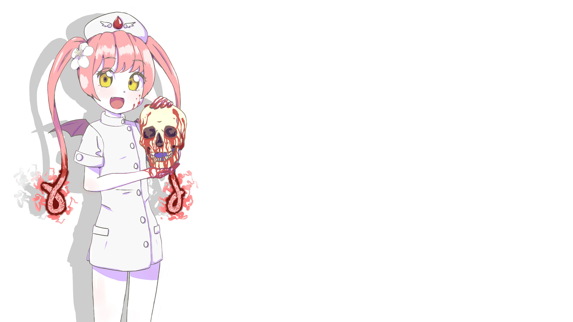 Ebola chan, 4chan, Anime Girls, Simple Background Wallpaper