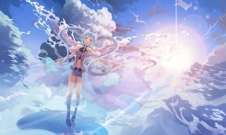 Vocaloid, Hatsune Miku, Anime, Anime Girls, Clouds HD Wallpaper Desktop Background