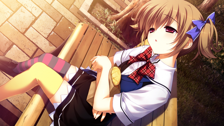 Grisaia No Kajitsu, Irisu Makina, School Uniform, Stockings HD Wallpaper Desktop Background