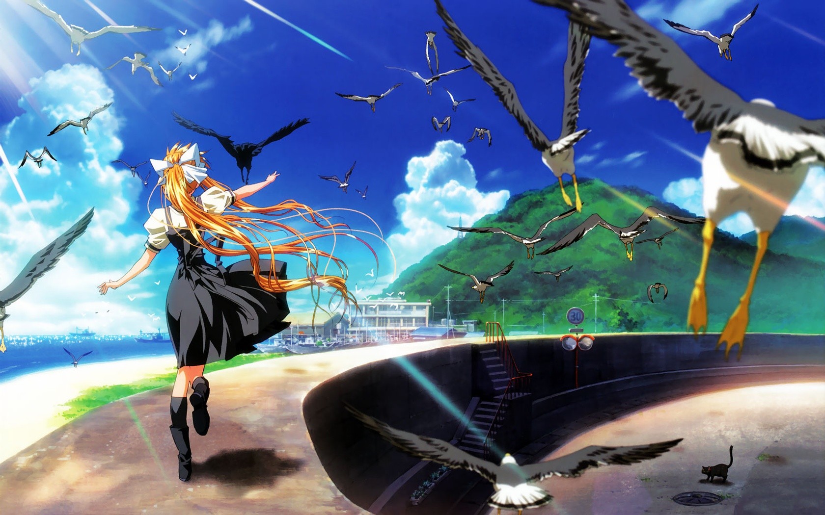 air, Anime, Anime Girls, Air (anime), Birds Wallpaper