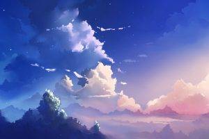 Makoto Shinkai, Sky, Clouds, Blue, Landscape, 5 Centimeters Per Second, Anime
