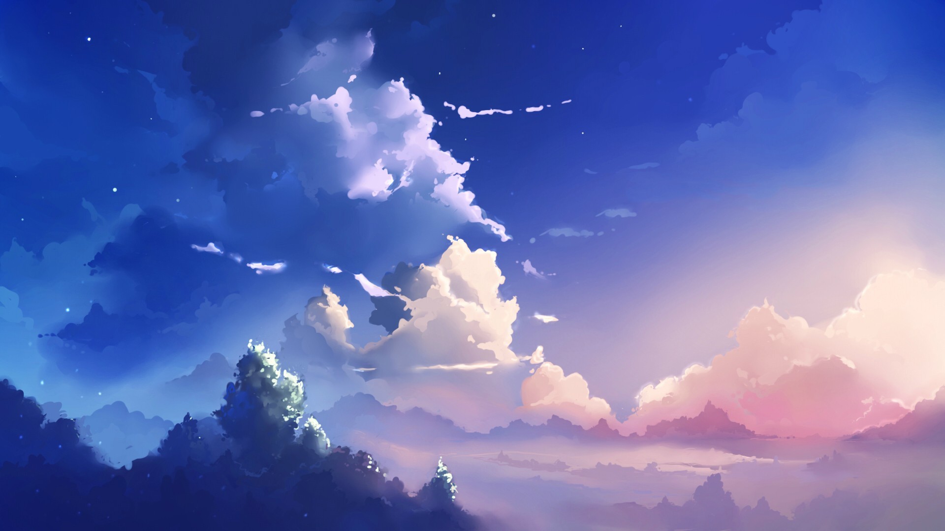 Makoto Shinkai, Sky, Clouds, Blue, Landscape, 5