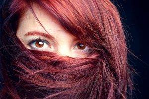 women, Redhead, Brown Eyes