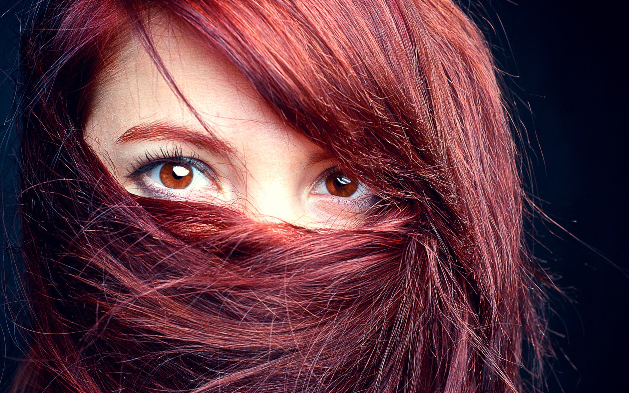 women, Redhead, Brown Eyes Wallpaper