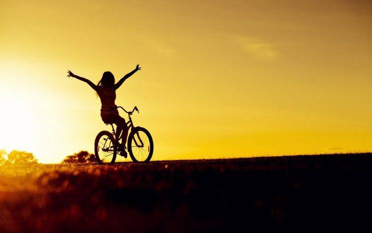 women Outdoors, Sunlight, Emotions, Bicycle, Women HD Wallpaper Desktop Background