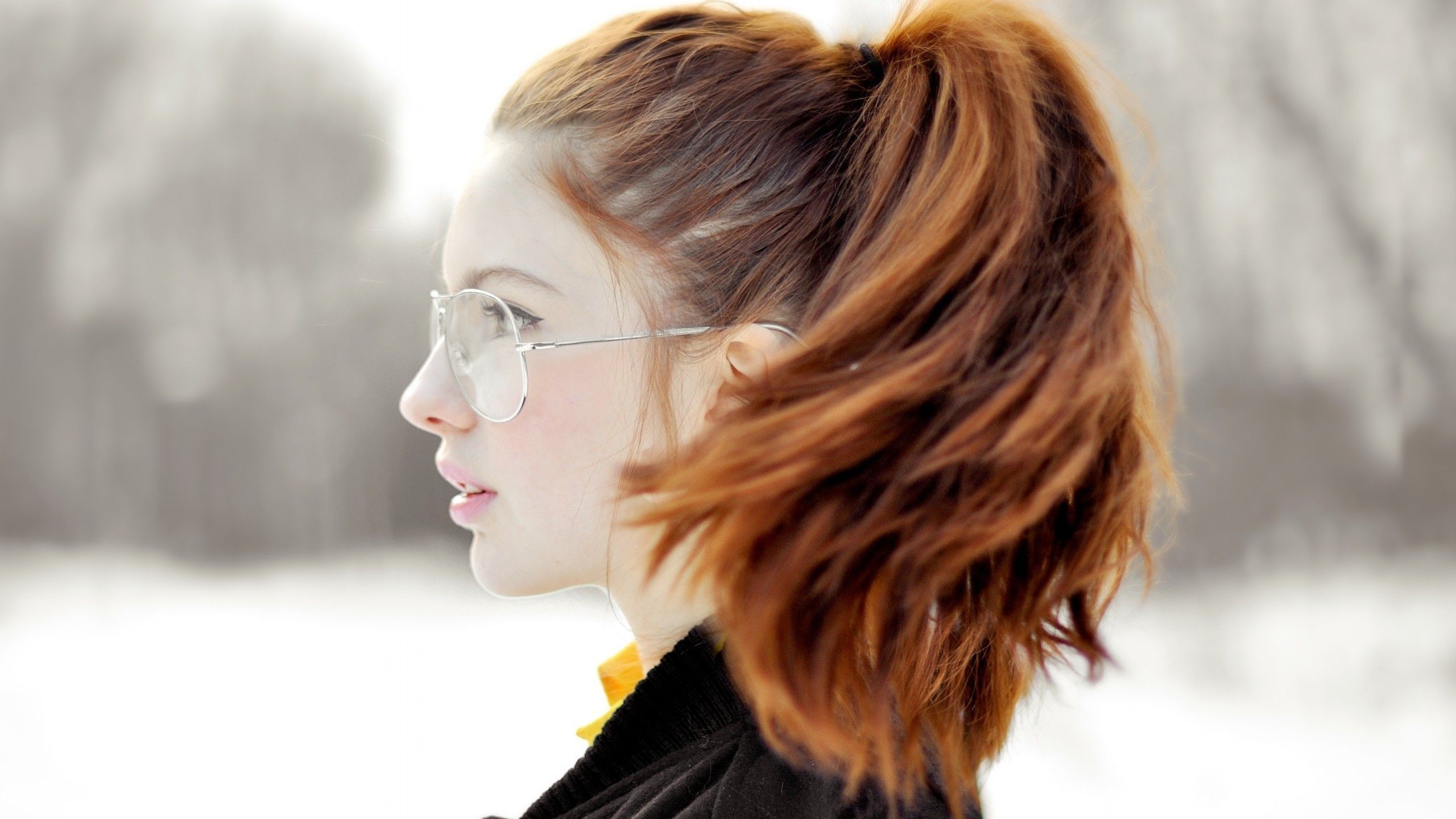 redhead, Glasses, Profile Wallpaper