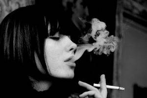 monochrome, Women, Cigarettes, Smoke, Smoking