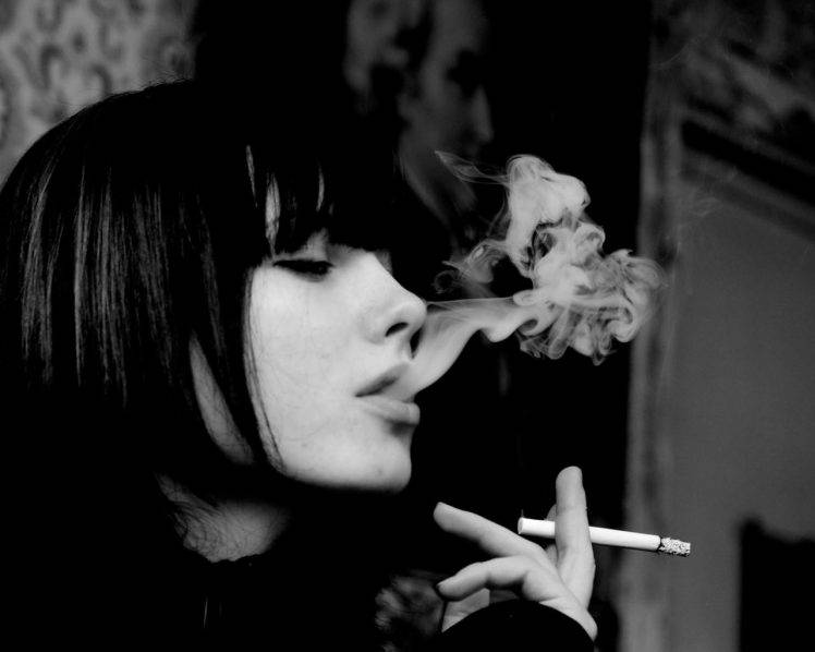 monochrome, Women, Cigarettes, Smoke, Smoking HD Wallpaper Desktop Background