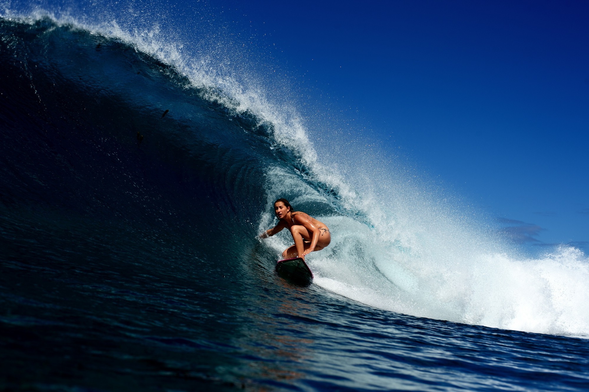 women, Waves, Surfing Wallpaper