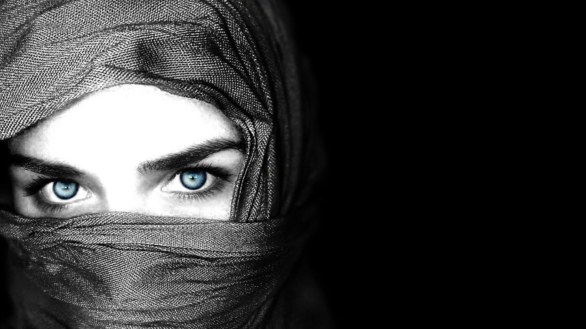 face, Selective Coloring, Blue Eyes, Black Wallpapers HD / Desktop and