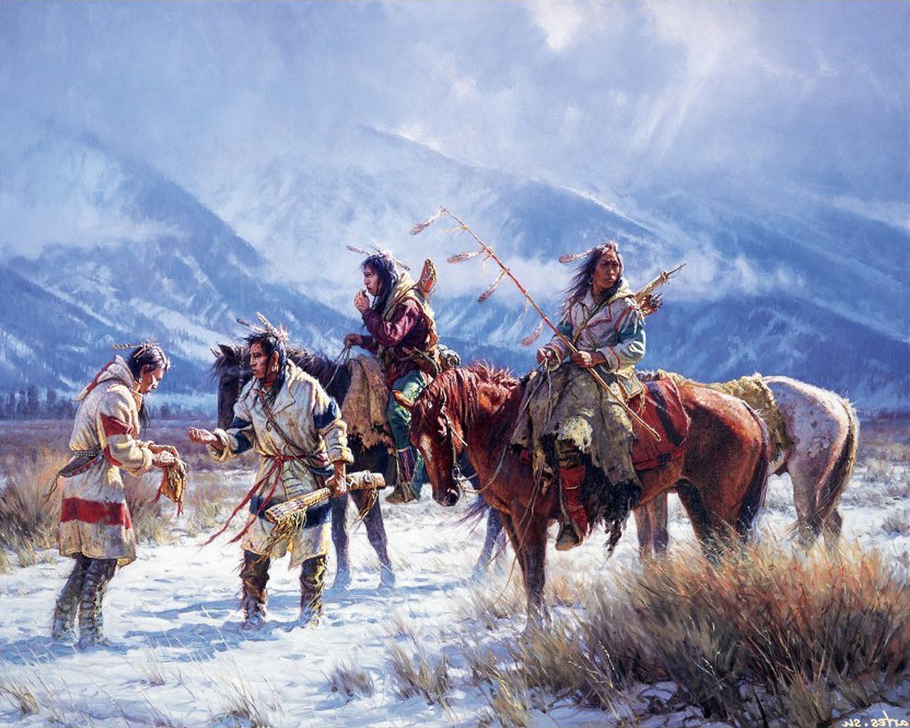 Native Americans, Nature, Artwork Wallpaper