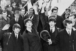 The Beatles, John Lennon, Ringo Starr, Paul McCartney, George Harrison, Monochrome