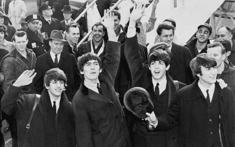 The Beatles, John Lennon, Ringo Starr, Paul McCartney, George Harrison, Monochrome HD Wallpaper Desktop Background