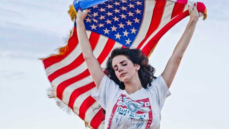 Lana Del Rey, Women, Flag HD Wallpaper Desktop Background