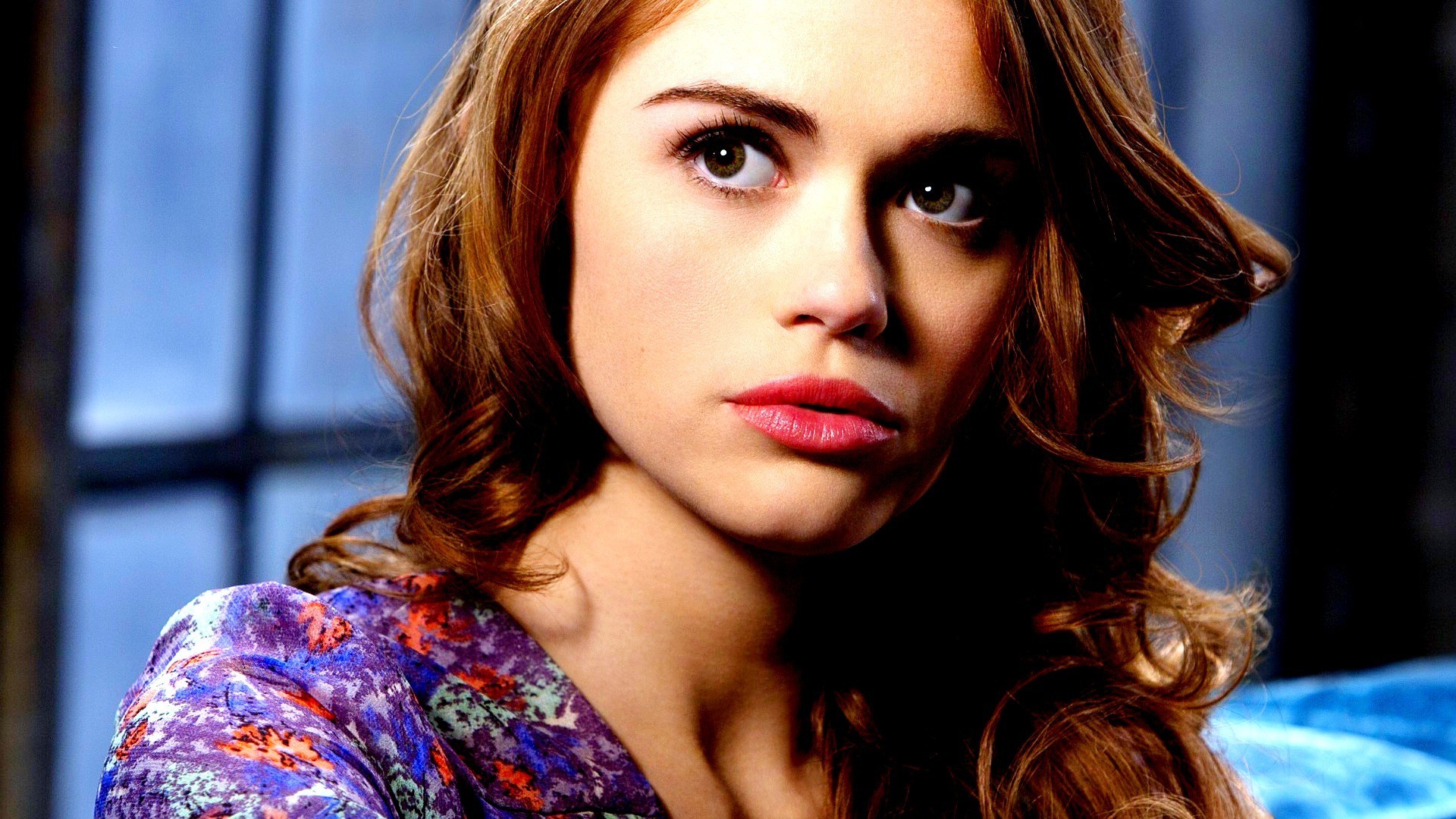 women, Face, Holland Roden, Red Lipstick Wallpaper