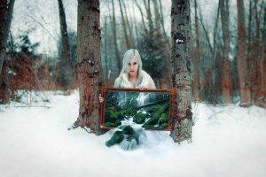 winter, Snow, Women, Digital Art